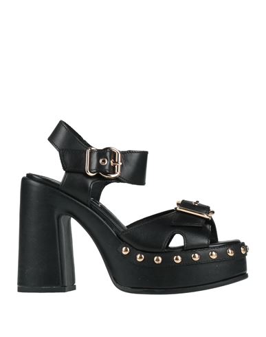 Cult Woman Sandals Black Size 8 Leather In Black