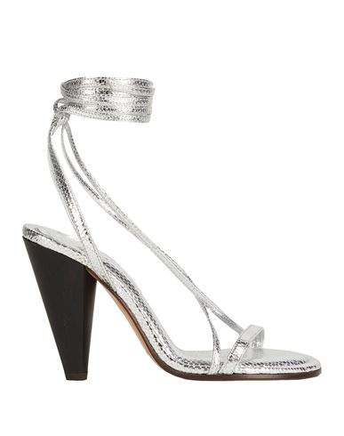 Isabel Marant Woman Sandals Silver Size 5.5 Goat Skin In Silver