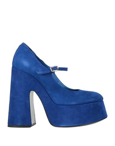 Vic Matie Vic Matiē Woman Pumps Bright Blue Size 7 Leather In Blue