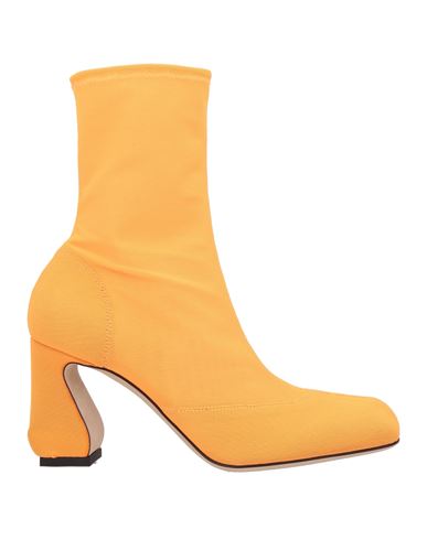 Si Rossi By Sergio Rossi Woman Ankle Boots Orange Size 10 Textile Fibers In Orange