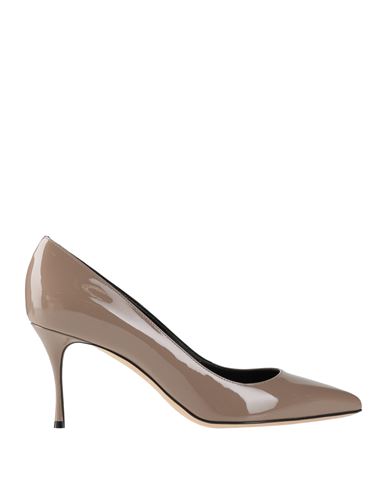 Sergio Rossi Woman Pumps Taupe Size 10 Leather In Grey