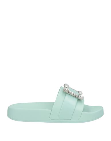 Sergio Rossi Woman Sandals Light Green Size 6 Rubber In Green
