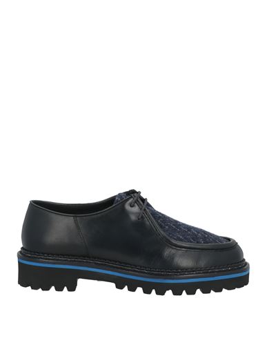 Missoni Man Lace-up shoes Midnight blue Leather, Textile fibers Cover