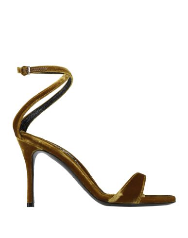 Sergio Rossi Woman Sandals Military Green Size 5 Textile Fibers In Green