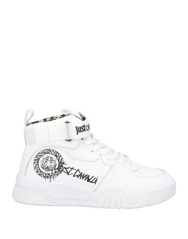 JUST CAVALLI JUST CAVALLI WOMAN SNEAKERS WHITE SIZE 7 LEATHER 