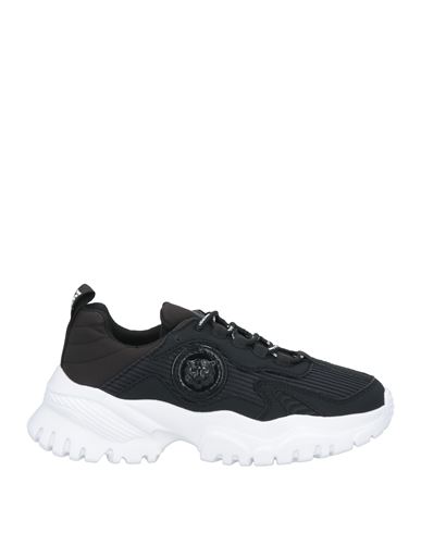 JUST CAVALLI JUST CAVALLI WOMAN SNEAKERS BLACK SIZE 7.5 NYLON, LYCRA, RUBBER 