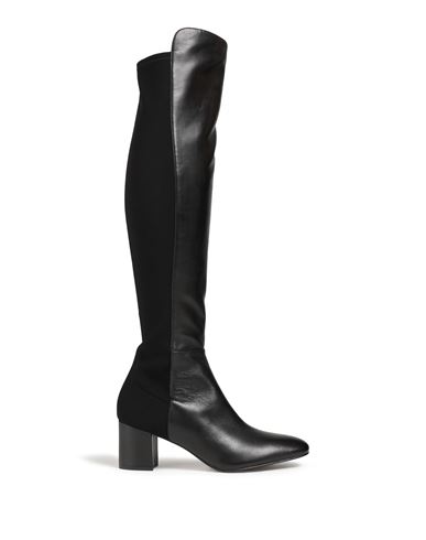 Stuart Weitzman Woman Boot Black Size 5 Leather, Textile Fibers In Black
