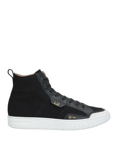DUNHILL DUNHILL MAN SNEAKERS BLACK SIZE 8 LEATHER, TEXTILE FIBERS 