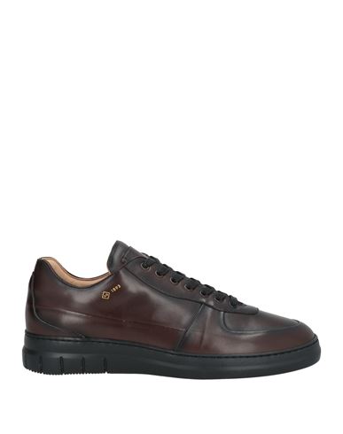 Shop Dunhill Man Sneakers Dark Brown Size 9 Leather