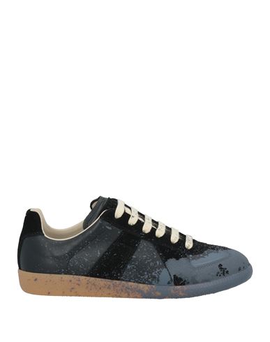 Shop Maison Margiela Man Sneakers Slate Blue Size 8.5 Leather