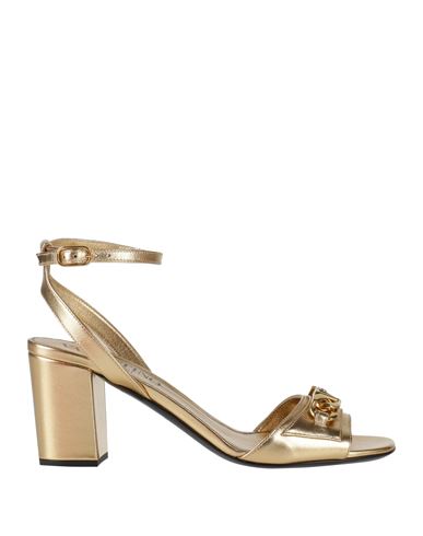 Valentino Garavani Woman Sandals Gold Size 6 Leather In Gold