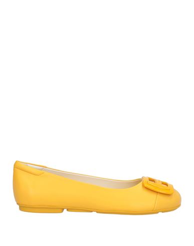 Hogan Woman Ballet Flats Marigold Size 8 Leather In Yellow