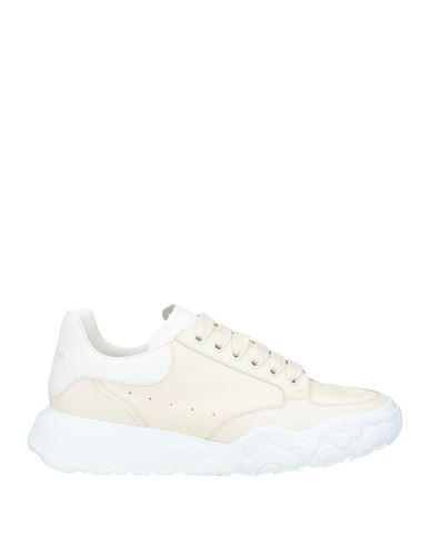 Alexander Mcqueen Man Sneakers Beige Size 9 Leather In White