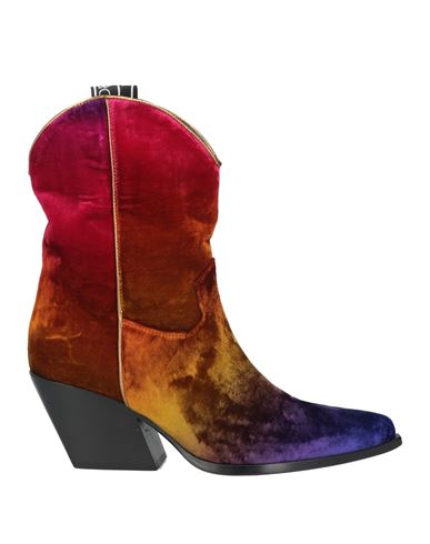 Elena Iachi Woman Ankle Boots Purple Size 8 Textile Fibers In Multi