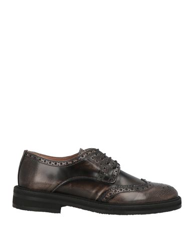 Pollini Woman Lace-up Shoes Dark Brown Size 8 Calfskin In Brown