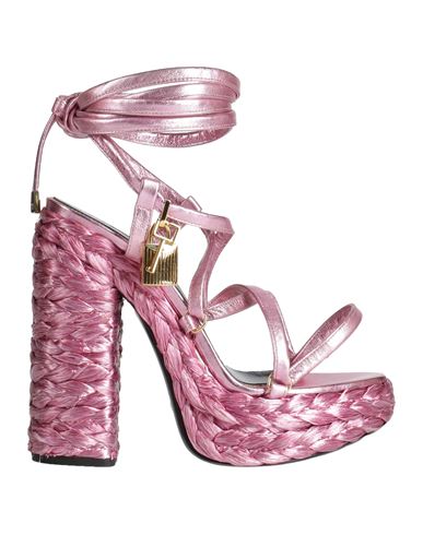 Tom Ford Woman Sandals Pink Size 8 Sheepskin In Pink