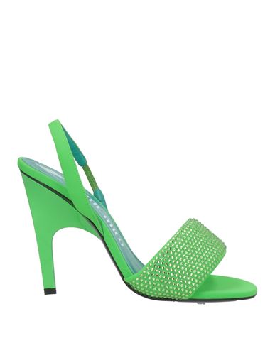 Attico Crystal-embellished Open-toe Sandals In Green