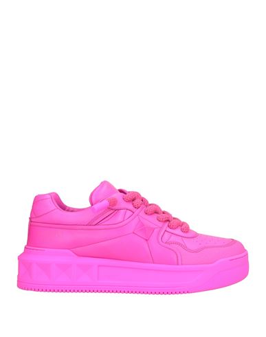 Valentino Garavani Man Sneakers Fuchsia Size 9 Leather In Pink