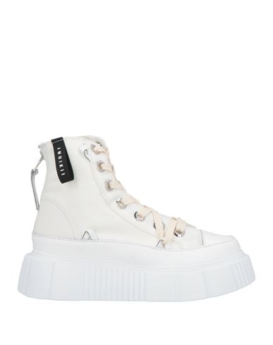 Inuikii Woman Sneakers White Size 11 Leather, Textile Fibers