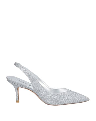 Stuart Weitzman Eva 75 Slingback Pumps In Silver