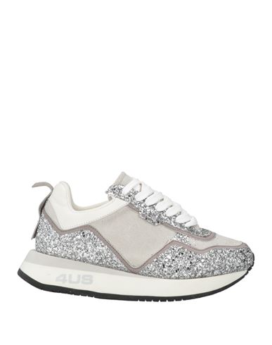 CESARE PACIOTTI 4US PACIOTTI 4US WOMAN SNEAKERS LIGHT GREY SIZE 9 LEATHER, TEXTILE FIBERS 