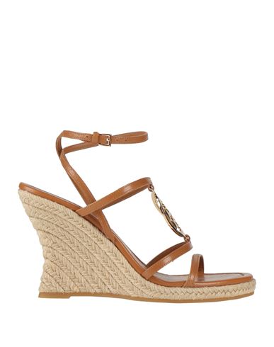 Tory Burch Woman Espadrilles Camel Size 5.5 Goat Skin In Brown