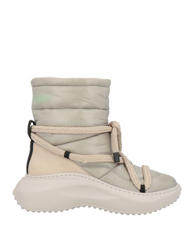 Vic Matie Vic Matiē M2m Woman Ankle Boots Light Grey Size 8 Leather, Textile Fibers In Gray