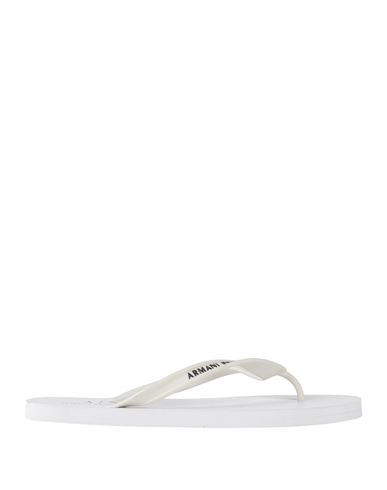 Armani Exchange Man Thong Sandal White Size 8.5 Rubber In White