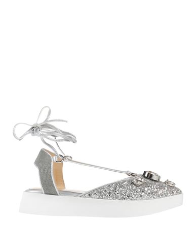 Apepazza Woman Ballet Flats Silver Size 8 Textile Fibers In Silver