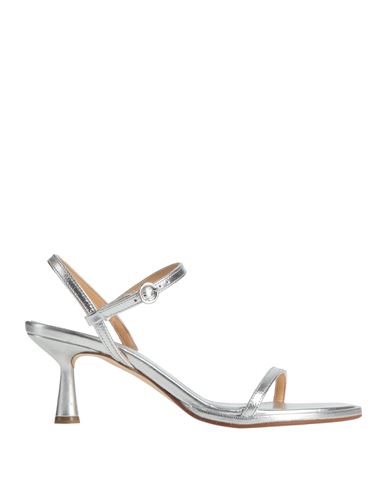 Aeyde Woman Sandals Silver Size 7.5 Leather In Silver