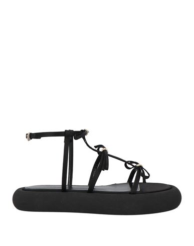 Giambattista Valli Bow-embellished Flatform Sandals In Black