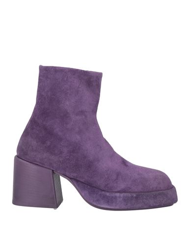 Marsèll Woman Ankle Boots Purple Size 6 Leather In Purple