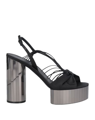 Ferragamo Sabina Leather-trimmed Satin Platform Sandals In Black