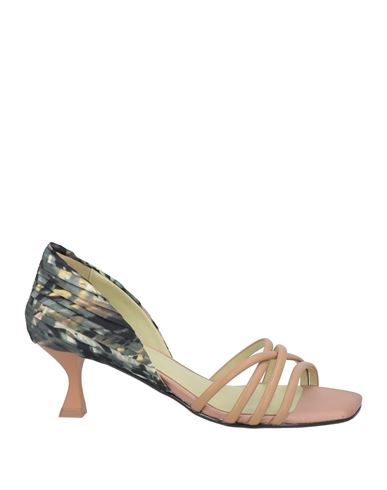 Apepazza Woman Sandals Light Brown Size 8 Leather, Textile Fibers In Beige