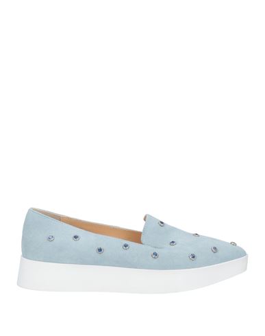 Apepazza Woman Loafers Sky Blue Size 10 Leather In Blue