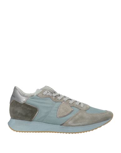 Philippe Model Woman Sneakers Light Blue Size 7 Leather, Textile Fibers In Blue