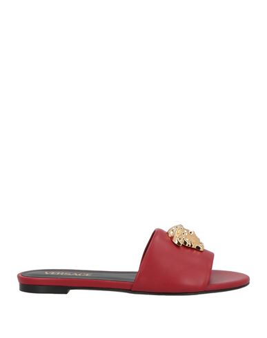 Versace Woman Sandals Red Size 8 Calfskin In Red