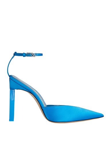 Attico 115mm Pointed-toe Satin Pumps In Blue