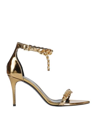 Tom Ford Woman Sandals Gold Size 8 Calfskin, Aluminum In Gold