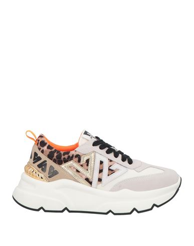 Emanuélle Vee Woman Sneakers Light Grey Size 8 Leather, Textile Fibers In Grey