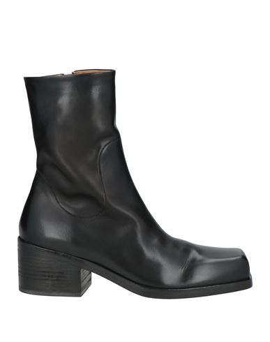 Marsèll Square Toe Leather Ankle Boots In Black