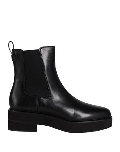 Ralph Lauren Lauren  Woman Ankle Boots Black Size 7 Leather, Textile Fibers
