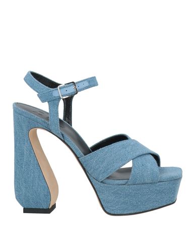 SI ROSSI BY SERGIO ROSSI SI ROSSI BY SERGIO ROSSI WOMAN SANDALS BLUE SIZE 7 TEXTILE FIBERS 
