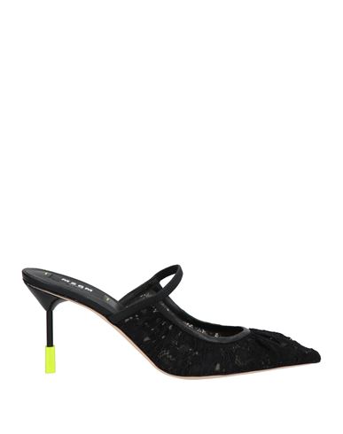 Msgm Woman Mules & Clogs Lime Green Size 7 Textile Fibers, Leather In Green