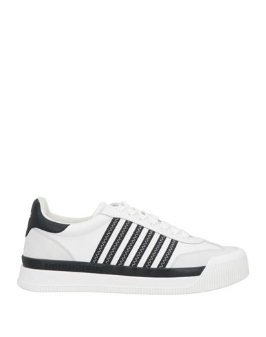 Dsquared2 Blackwhite Black White New Jersey Leather Sneakers In White