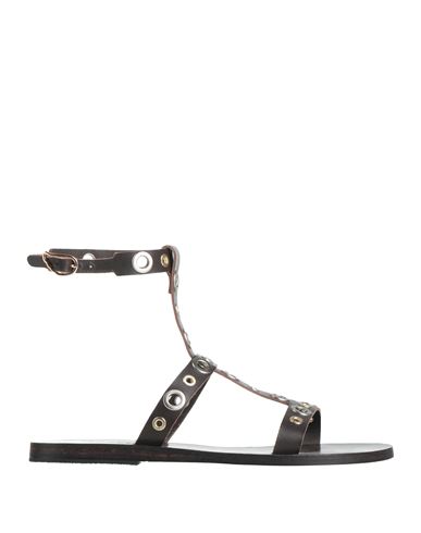 Ancient Greek Sandals Woman Sandals Dark Brown Size 8 Cowhide In Brown