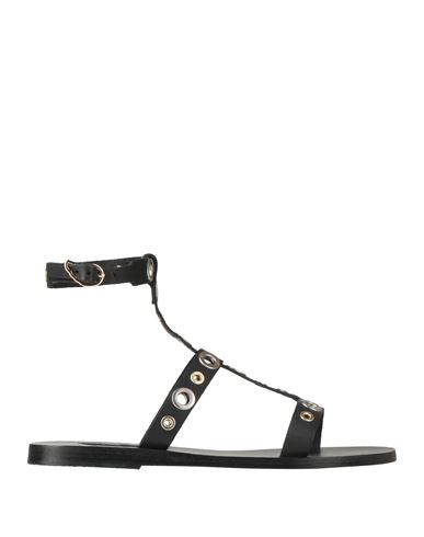 Ancient Greek Sandals Woman Sandals Dark Brown Size 8 Cowhide In Black