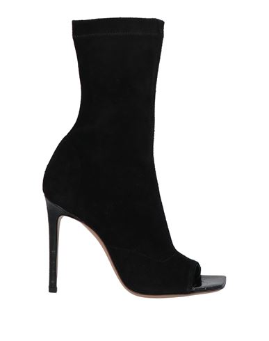 Paris Texas Black Amanda Calf Suede Stretch Ankle Boots In Black