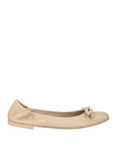 Pomme D'or Woman Ballet Flats Beige Size 8 Leather In Beige