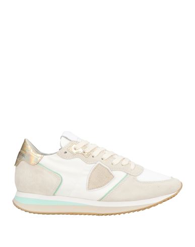 Philippe Model Woman Sneakers Off White Size 8 Leather, Textile Fibers